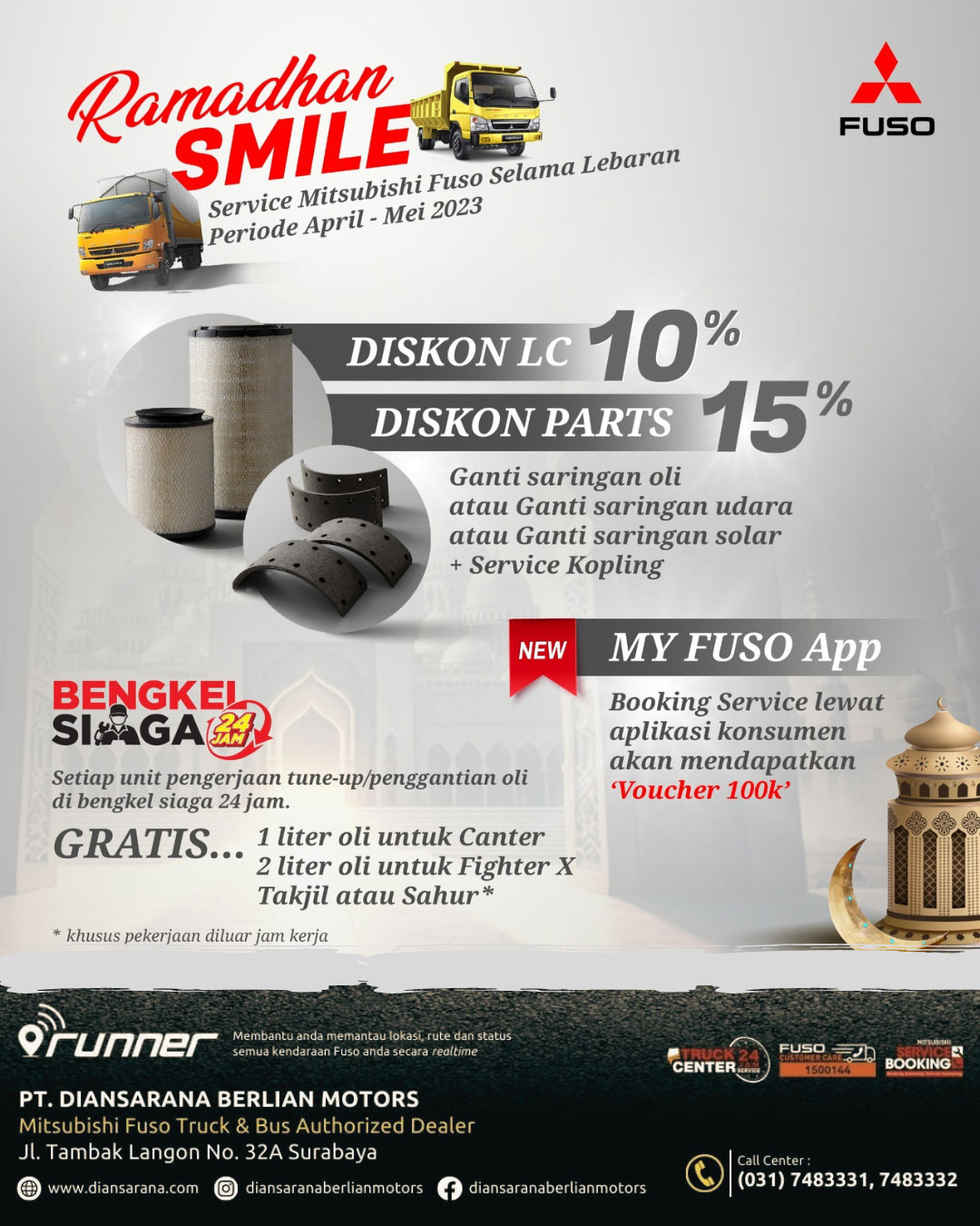 Diskon hingga 15% - Ramadhan SMILE - Service Mitsubisi Fuso Selama Lebaran